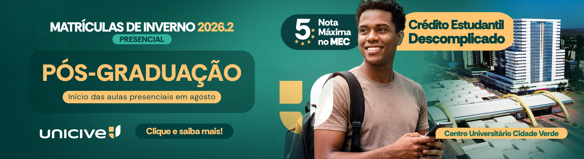 Matrículas de Inverno 2026.2 — Pós-Graduação Presencial